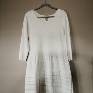 Cream Sundance Knit Midi Dress